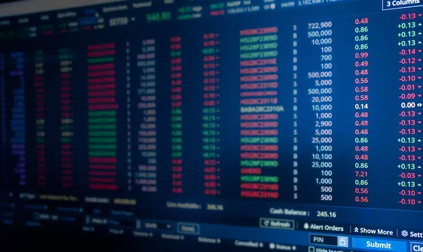 Ekran Arkaplanı Üzerine Borsa Ticareti Forex Strateji Endeksi, Küresel Veri Fonu Çevrimiçi Grafik Veri İstatistik Çizelgesi Soyut Para Numarası Banka Teknoloji İş Dünyası.