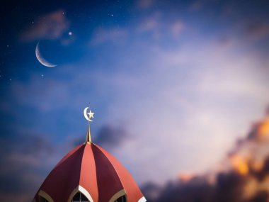 Cami Kubbesi Hilal Yıldızı Günbatımı Sembolleri Arap Mübarek Mübarek Fenerleri Ramazan Bayramı Kutlaması Ramazan Bayramı Zayed Kareem Uae İslam Kuveyt Suudi Umman Dubai Şerifi, Mimari Grand Mimari.