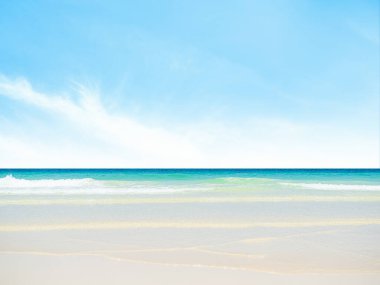 Deniz Arkaplanı Mavi Su Beyaz Gök Sezonu Tropikal Okyanus Güzel Dalgası Deniz Manzarası Pürüzsüz Duvar Kağıdı Adası Tropikal Kıyı Doğal Seyahat Alanı.