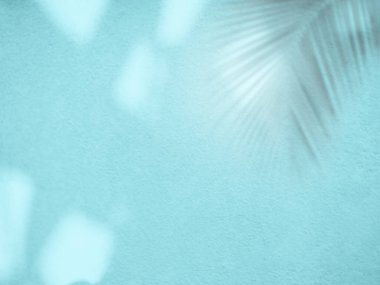 Mavi Arkaplan Yaz Işığı Palm Şablonu Pastel Şablon Sahne Minimum Tropikal Çimento Soyut Platform Mozaik Ürün Döşeme Duvarı Daire Üstü Doğa Tropikal Kalıptan Çıkıyor.