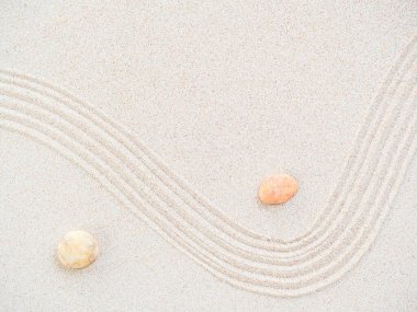 Zen Pattern Background Sand Garden japanese Stone Pebble Abstract Texture White Beach Spa Aroma Japan Nature Top View Space, Concept for Stability Still Balance Meditation Yoga Harmony Wellness. clipart