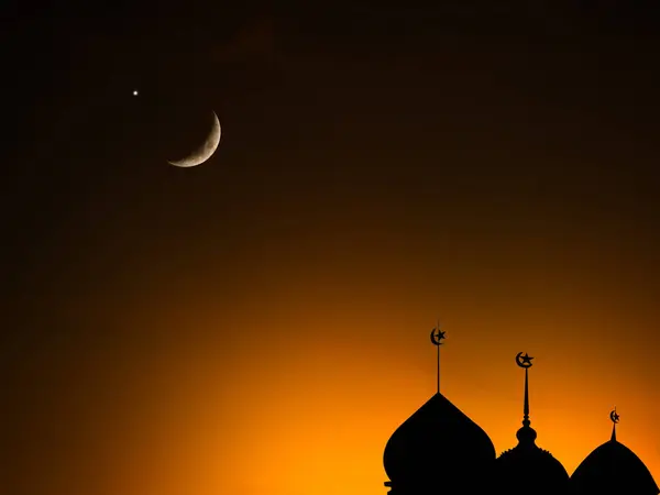 stock image Mosque Dome Scescent Moon Star Sky Night Israa Mecca Mohammed Ramadan Isra Sheikh Ramadan Grand Uae Arab Islamic Emirates Architecture Mubarak Zayed Kareem Greeting Abu Eid Uae Masjid Ramadhan.