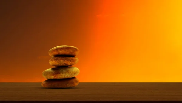 Stone Balance Sunset Background Tower Pebble on Rock Stack Perfect Pile Scene Free Space Sunrise Concept Peace Relax Nature Harmony Broken Heart, Pyramid Zen Garden Japan Table Meditation Stability.