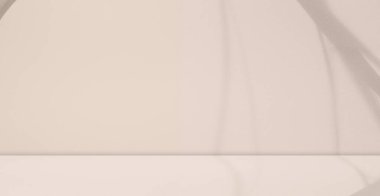 Güz Arkaplanı Soyut Bej Aydınlık Yaprak Yaprak Kağıt Tablo Şablonu Şık Görünüm Yazın Minimum Doğa Santrali Boş Masa Üstü Flora Podyum Kozmetik Stüdyosu 3d. 