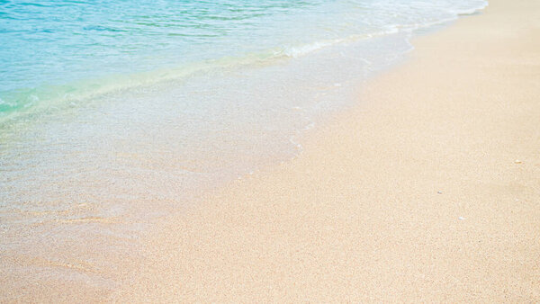 Beach Sand Wave Sea Ocean Background Blue Water Summer Shore — Stock Photo, Image