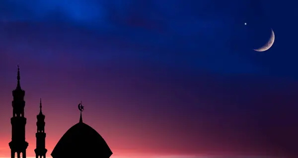 stock image Mosque Dome Scescent Moon Star Sky Night Israa Mecca Mohammed Ramadan Isra Sheikh Ramadan Grand Uae Arab Islamic Emirates Architecture Mubarak Zayed Kareem Greeting Abu Eid Uae Masjid Ramadhan.