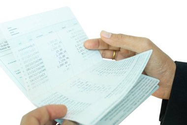 Banka Hesap Defteri Bildirim Dengesi Nakit Numarası, Elde Tutulan Veri Yatırım Borç Matematiği, Fatura Fatura Faturası ve Ödeme Kredi Kartı Hesabı, Çek Kağıt Kredi Tex Konsepti.