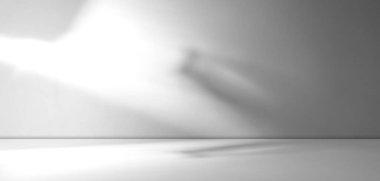 Gölge Arkaplan Duvarı Çimento Soyut Çimento Aydınlık Beyaz Stüdyo Odası Dereceli Güneş Işığı Penceresi Mermer Mobilya Çatı katında Minimum Sahne Podyumu Sunumu İçi Boş. 