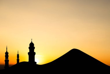 Günbatımındaki Musque Dome Gece Binası Mübarek İslamiyet Ramazan Element Mescid Aqsa Hac Kabe Umrah Kurban Bayramı Arap İslam Müslümanı İslami Muhammed İslami Miraj Namaz Hac..