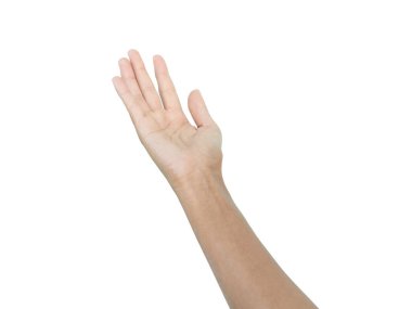 El Kadını İzole Edilmiş Beyaz Arkaplan Parmak Başparmak Nesne Kolu Promosyon Ürün Ürünleri Sunumu Güzellik Modeli.