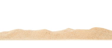 Kum Sahili, Beyaz Arkaplan Dokusunu İzole Etti Yaz Zen Bahçe Sahil Okyanusu Sıcak Tropikal Sahne Serinletici Doğa, Yaz Saati Yoga Tatil Yogası Kum Külü Kuru Kahverengi Parçacık.