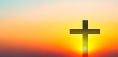 Günbatımı Arkaplanı 'nda Çapraz Hristiyan Tanrı Dini, İsa Kilisesi' ne ibadet Katolik Grace İsa 'ya dua, İsa' nın sembolleri Kutsal Ruhsal Umut, Şeftali, Ruhsal Zafer, Katoliklik, Trush.