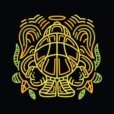 Basketbol Monoline Vector Grafik Tasarım Simgesi ve Simgesi