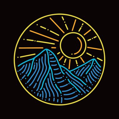 Premium Monoline Renkli Ayı Vektörü Grafik Tasarım Vintage tasarım Sembolü ve Simgesi