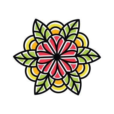 Çiçek Vektörü Grafik Tasarımı Çizim Amblemi