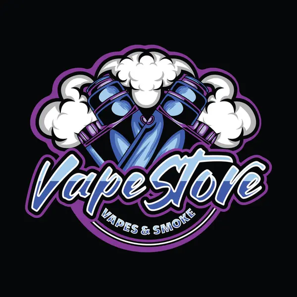 Buhar Vape Mağazası Vektör Grafik Tasarım Simgesi ve Simgesi