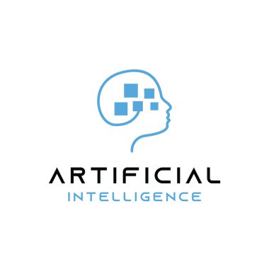 Teknoloji şirketi için yapay zeka logosu tasarım vektörü