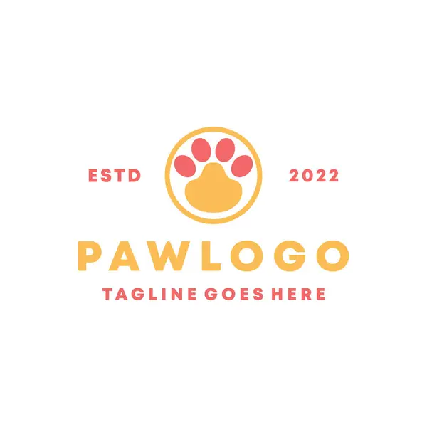 Paw Hayvan Logosu Vektör Tasarımı Grafik Amblemi