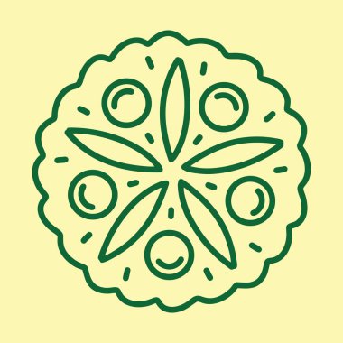 Yeşil Yaprak illüstrasyonu: Monoline Vector Logosu, doğa klasiği rozeti, çiçek yaratıcı amblem tasarımı