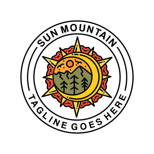 Mountain Logo Design Vintage Emblem Vector Illustration Badge Symbol Icon — Stock Vector