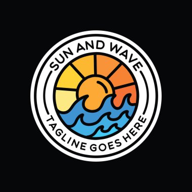 Renkli Güneş Logo Vektörü Grafik Tasarım Rozet Simgesi ve Simgesi