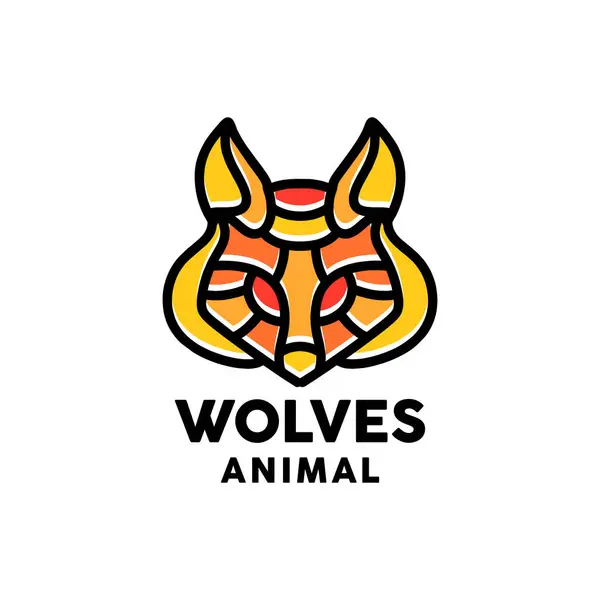 Wolf Fox Logo Vektör Tasarımı İllüstrasyon Amblemi