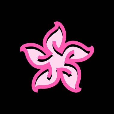 Güzellik Çiçeği Logosu Vektör Tasarımı Çizim Amblemi