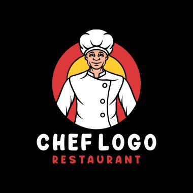 Şef Logo Vektör Tasarımı İllüstrasyon Amblemi