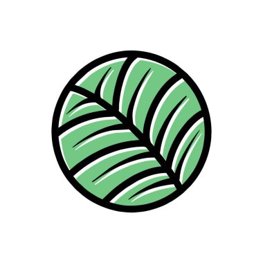 Yaprak Doğa Logo Vektörü Tasarım Çizimi Amblemi