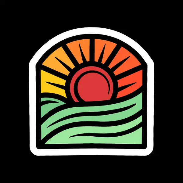 Renkli Tarım Logosu Vektör Tasarımı İllüstrasyon Amblemi