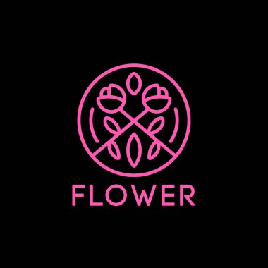 Güzellik Çiçeği Logosu Vektör Tasarımı Çizim Amblemi