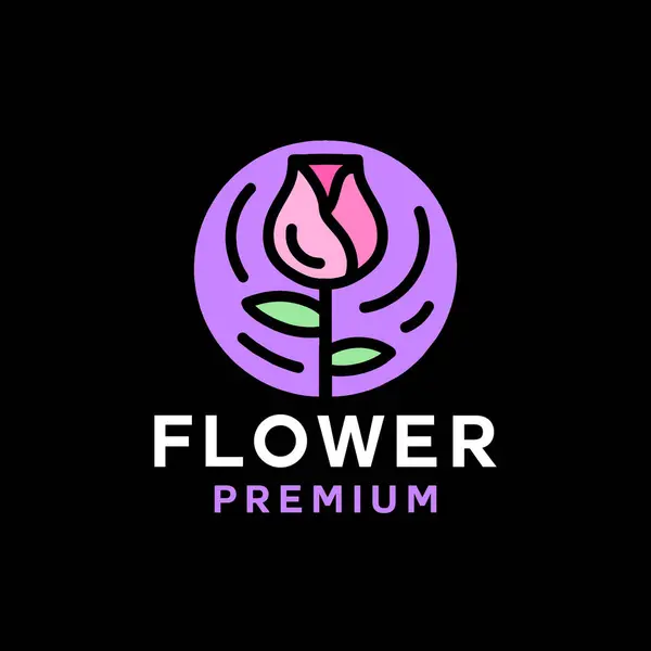 Güzellik Çiçeği Logosu Vektör Tasarımı Çizim Amblemi
