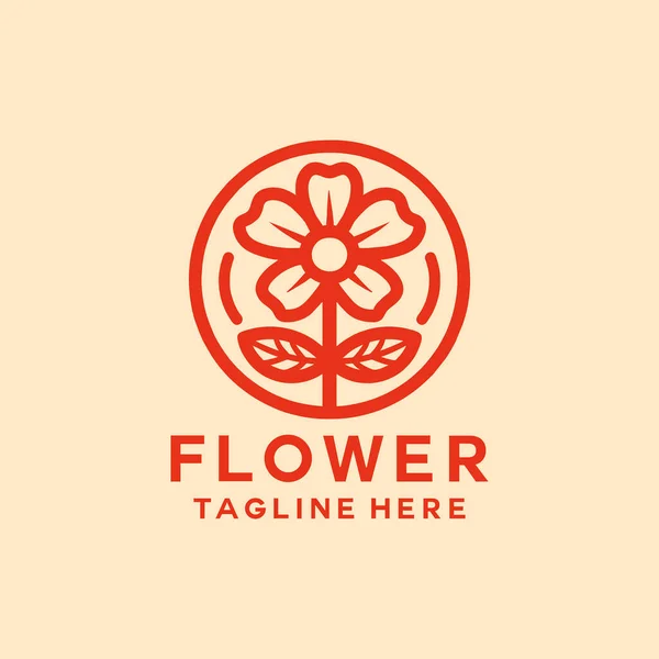El Çizimi Çiçek Logosu Tasarım Çizim Vektörü Amblemi