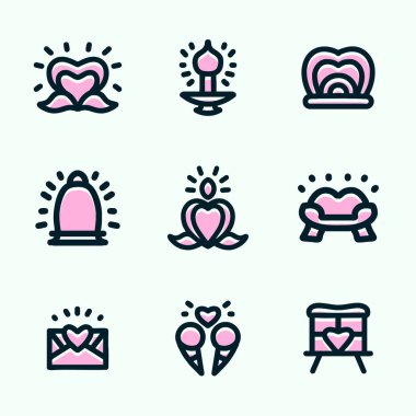 Sevgi Sevgilisi Simgesi Sembol Tasarım Çizim Çizim Vektörü Amblemi