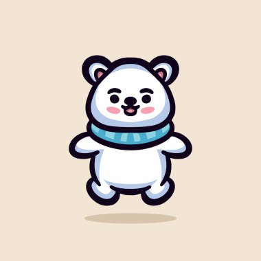 Kutup Ayısı Maskotu Hayvan Vektör Logosu Çizimi Çizimi