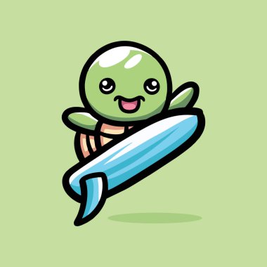 Kaplumbağa Maskotu Hayvan Vektör Logosu Çizimi Çizimi