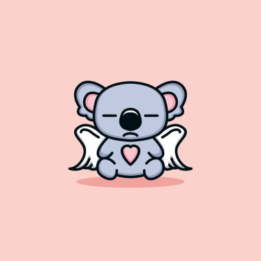 Şirin Koala Çizgi Filmi Maskotu Hayvan Vektörü Logosu Çizimi