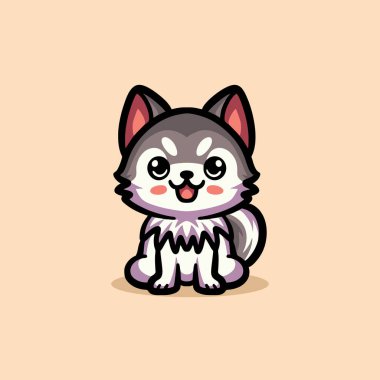 Şirin Kurt Çizgi Filmi Maskotu Hayvan Vektörü Logosu Çizimi