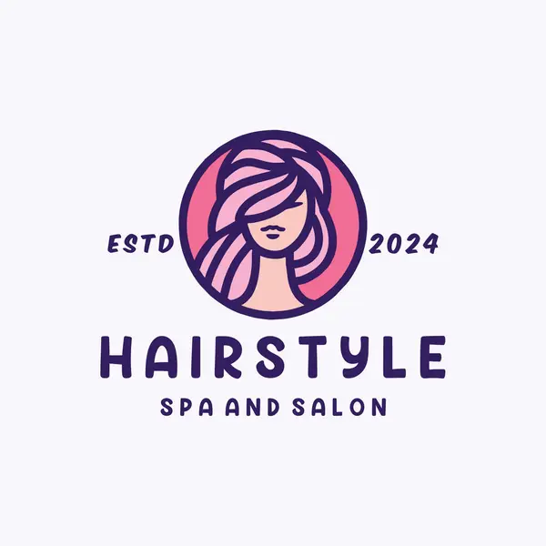 Kadın Saç Tarzı Logo Monolin Vektörü, Spa ve Salon Simgesi, Saç Kesimi Yaratıcı Grafik Tasarımı