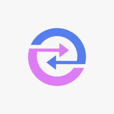 Çember Ok Logosu Sembol Tasarım Vektörü Amblemi