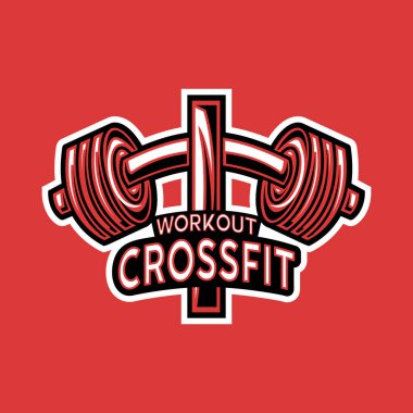Cross Club Fitness Eğitim Logosu Amblem Vektör Tasarımı