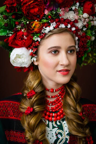 Beleza Coroa Flores Ucraniana Nacional — Fotografia de Stock