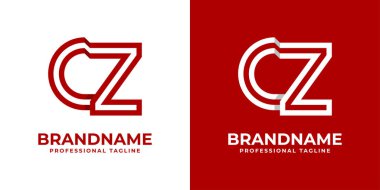 CZ / ZC baş harfli modern harf CZ logosu, herhangi bir iş veya kimlik için uygundur.