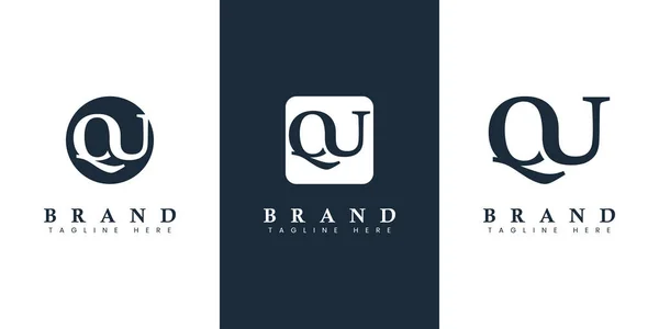 现代简洁的Qu标志 适用于任何有Qu或Uq缩写的业务 — 图库矢量图片