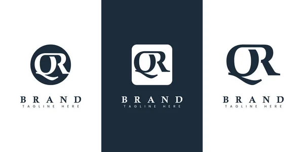 适用于任何有Qr或Rq首字母缩写的业务的现代而简单的Qr标志 — 图库矢量图片
