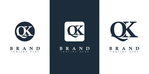 适用于任何有Qk或Kq首字母缩写的业务的现代而简单的Qk标志 — 图库矢量图片
