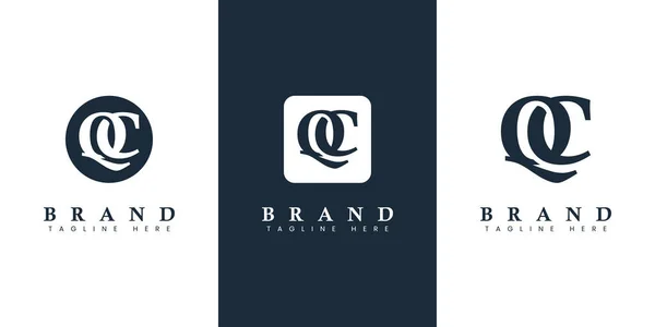 现代简洁的字母Qc标志 适用于任何有Qc或Cq首字母缩写的业务 — 图库矢量图片