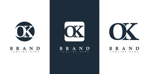 モダンでシンプルなレターOkロゴは OkまたはKoイニシャルのあるビジネスに適しています — ストックベクタ