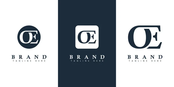 现代简洁的字母Oe标志 适用于任何有Oe或Eo缩写的业务 — 图库矢量图片