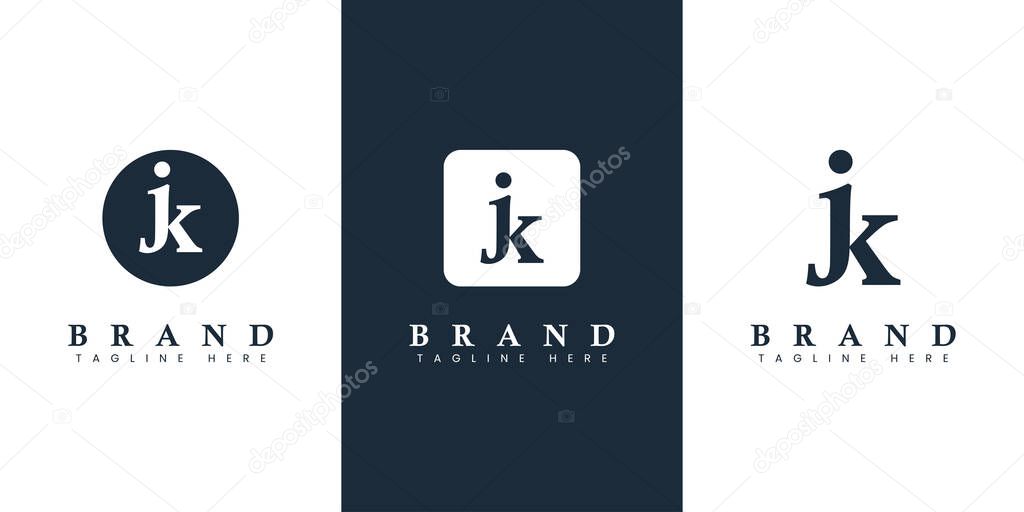 Modern Letter JK Logo, suitable for any business or identity with JK or KJ initials.